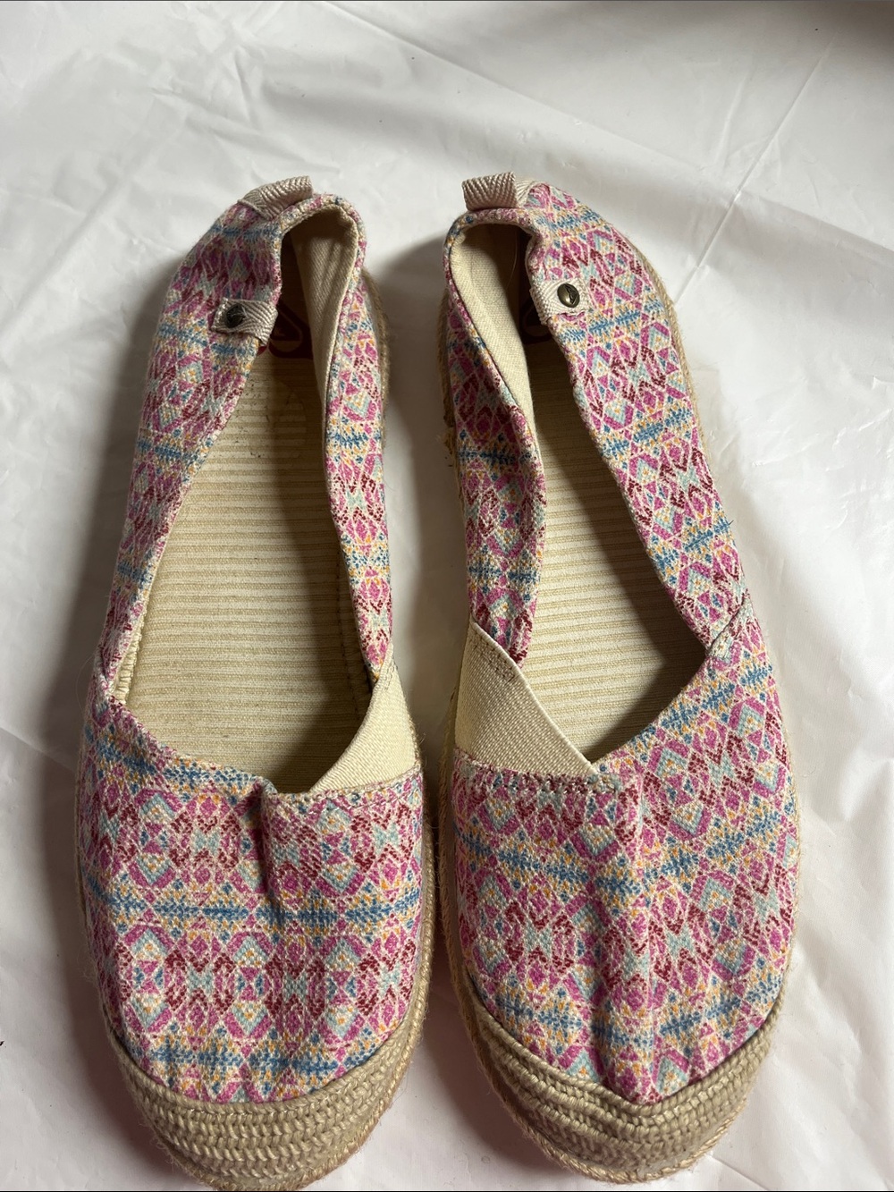 Roxy Pink Multi-Patterned Women’s Espadrilles
